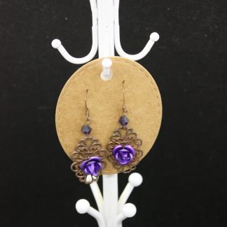 Boucles d'oreille fleurs métal